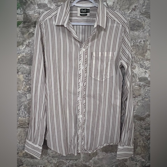 D&G Long Sleeves Stripe Button Up Shirt - Picture 1 of 1